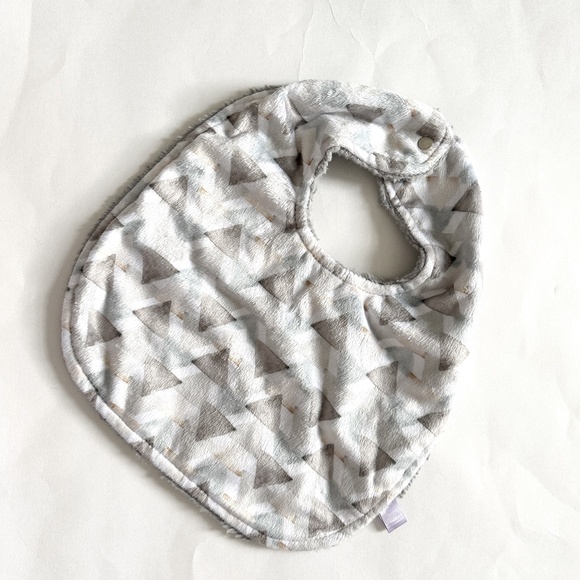 Other - NEW Luxury Baby Bib Minky Gray